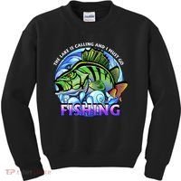 The Lake Is Calling And I Must Go Fishing Kids Sweatshirt thumb 0