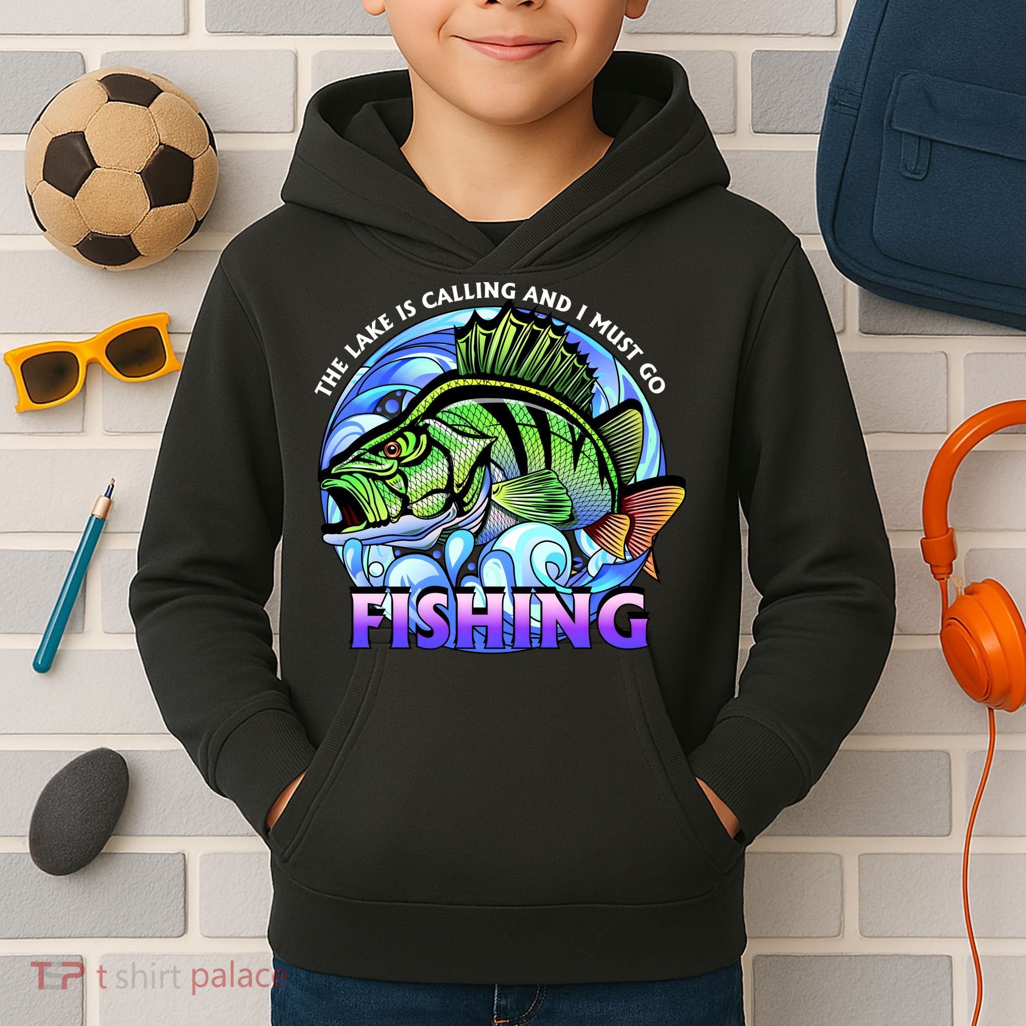 The Lake Is Calling And I Must Go Fishing Kids Hoodie