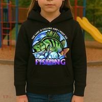 The Lake Is Calling And I Must Go Fishing Kids Hoodie thumb 3