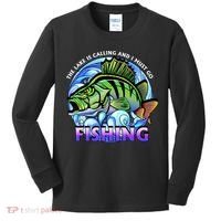 The Lake Is Calling And I Must Go Fishing Kids Long Sleeve Shirt thumb 0