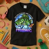 The Lake Is Calling And I Must Go Fishing Kids T-Shirt thumb 3