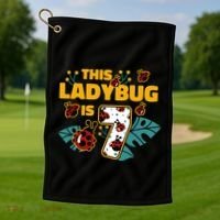 This Ladybug Is 7 Cute Gift Golf Towel thumb 1