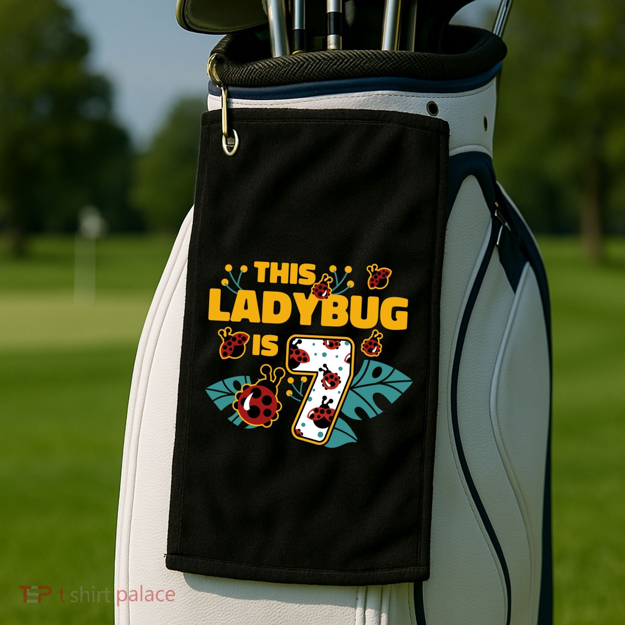 This Ladybug Is 7 Cute Gift Golf Towel