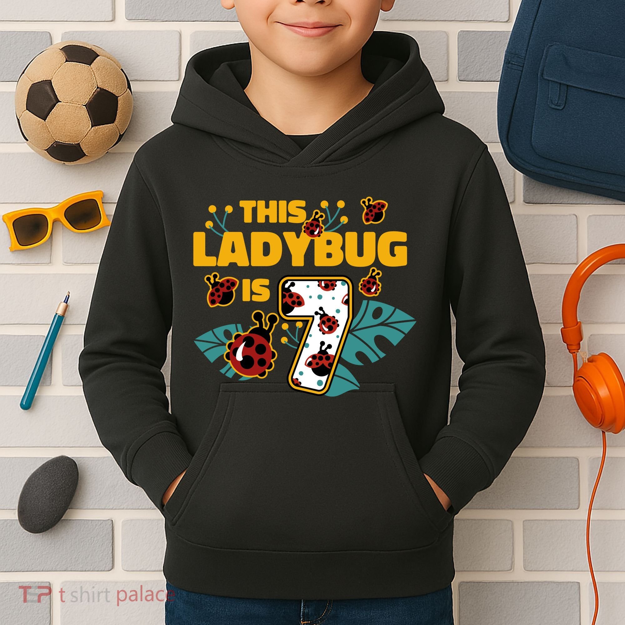 This Ladybug Is 7 Cute Gift Kids Hoodie