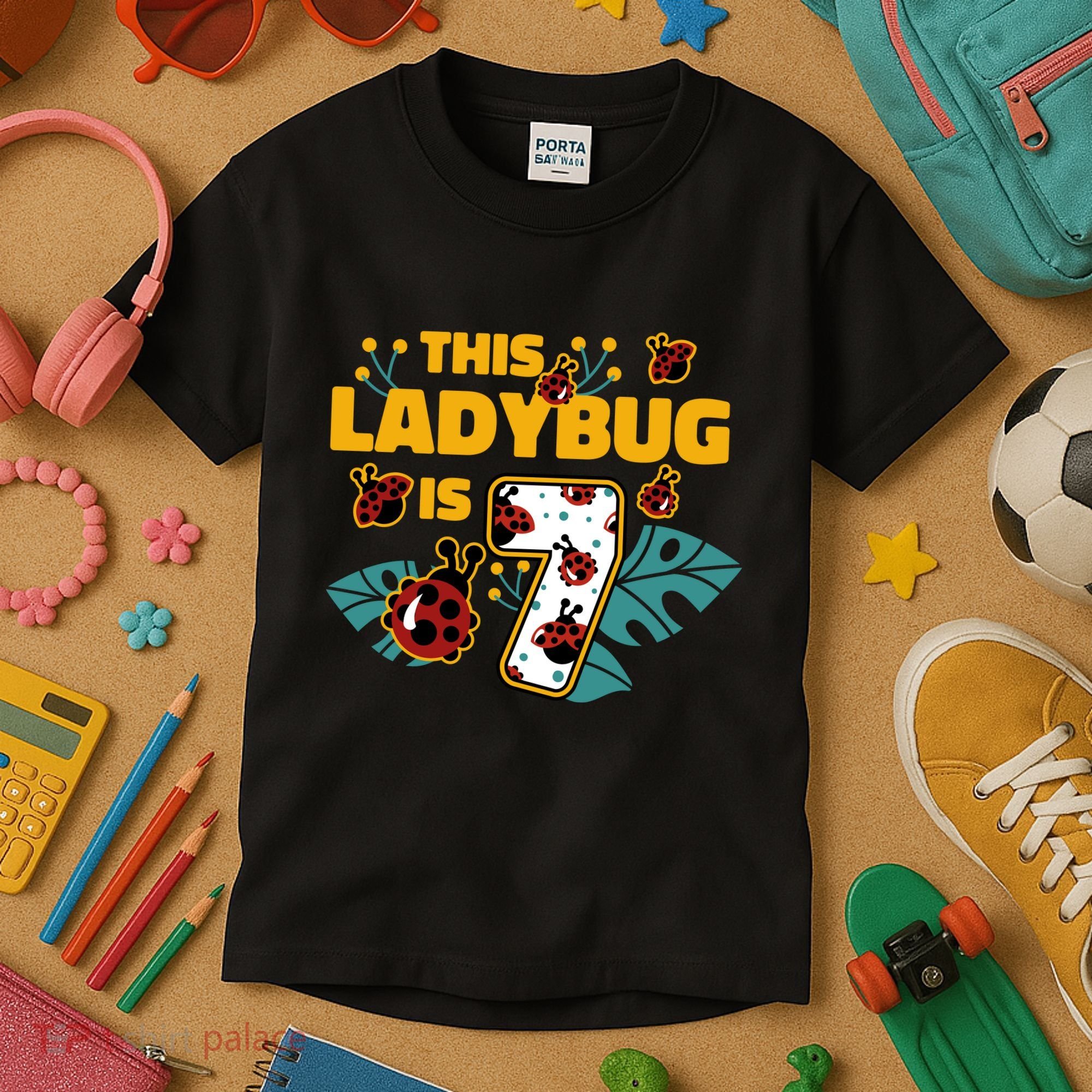 This Ladybug Is 7 Cute Gift Kids T-Shirt
