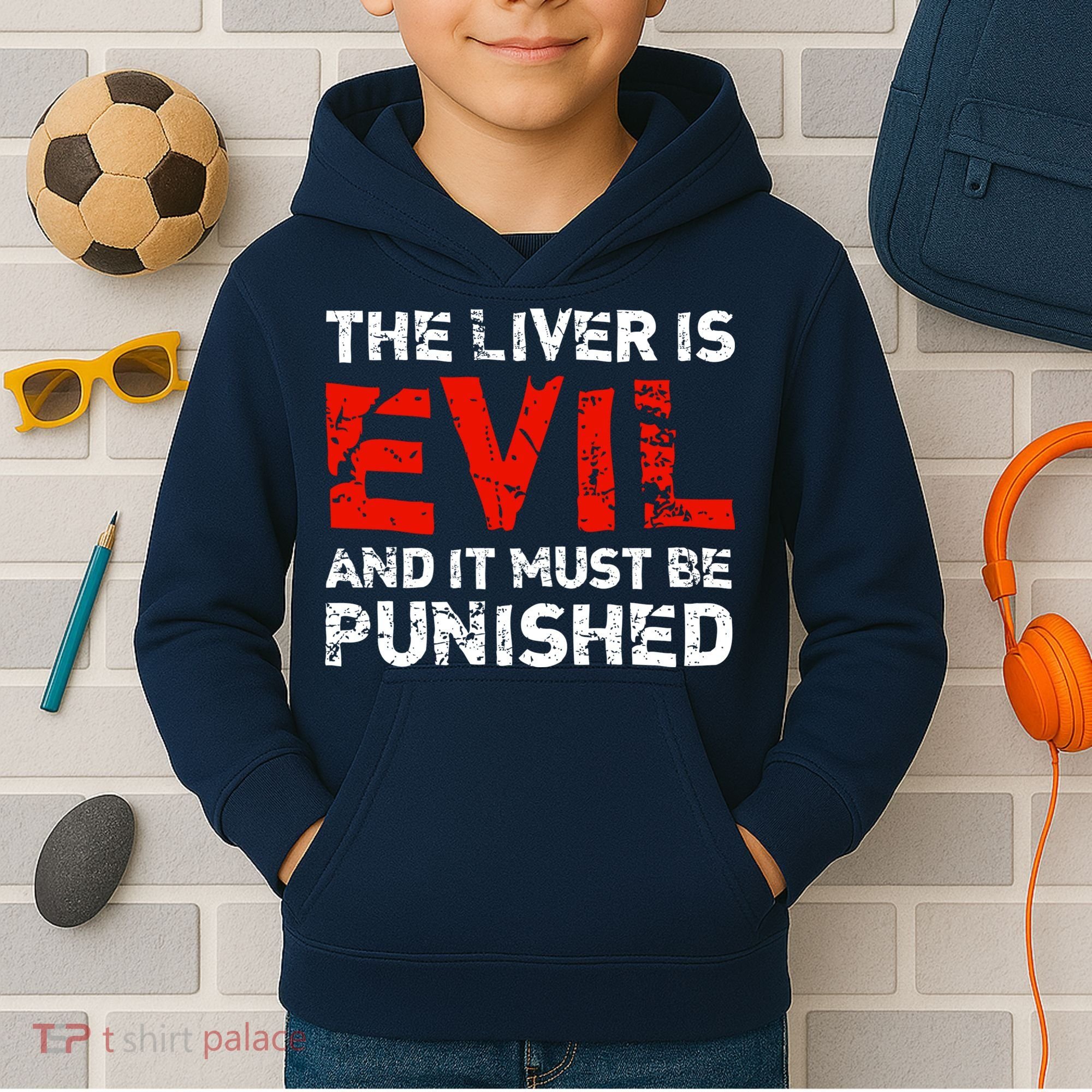 The Liver Is Evil And It Must Be Punished Kids Hoodie