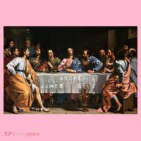 The Lord Jesus Christ With 12 Apostles On The Lords Supper Coaster thumb 2