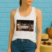 The Lord Jesus Christ With 12 Apostles On The Lords Supper Women's Tank Top thumb 2