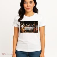 The Lord Jesus Christ With 12 Apostles On The Lords Supper Women's T-Shirt thumb 4