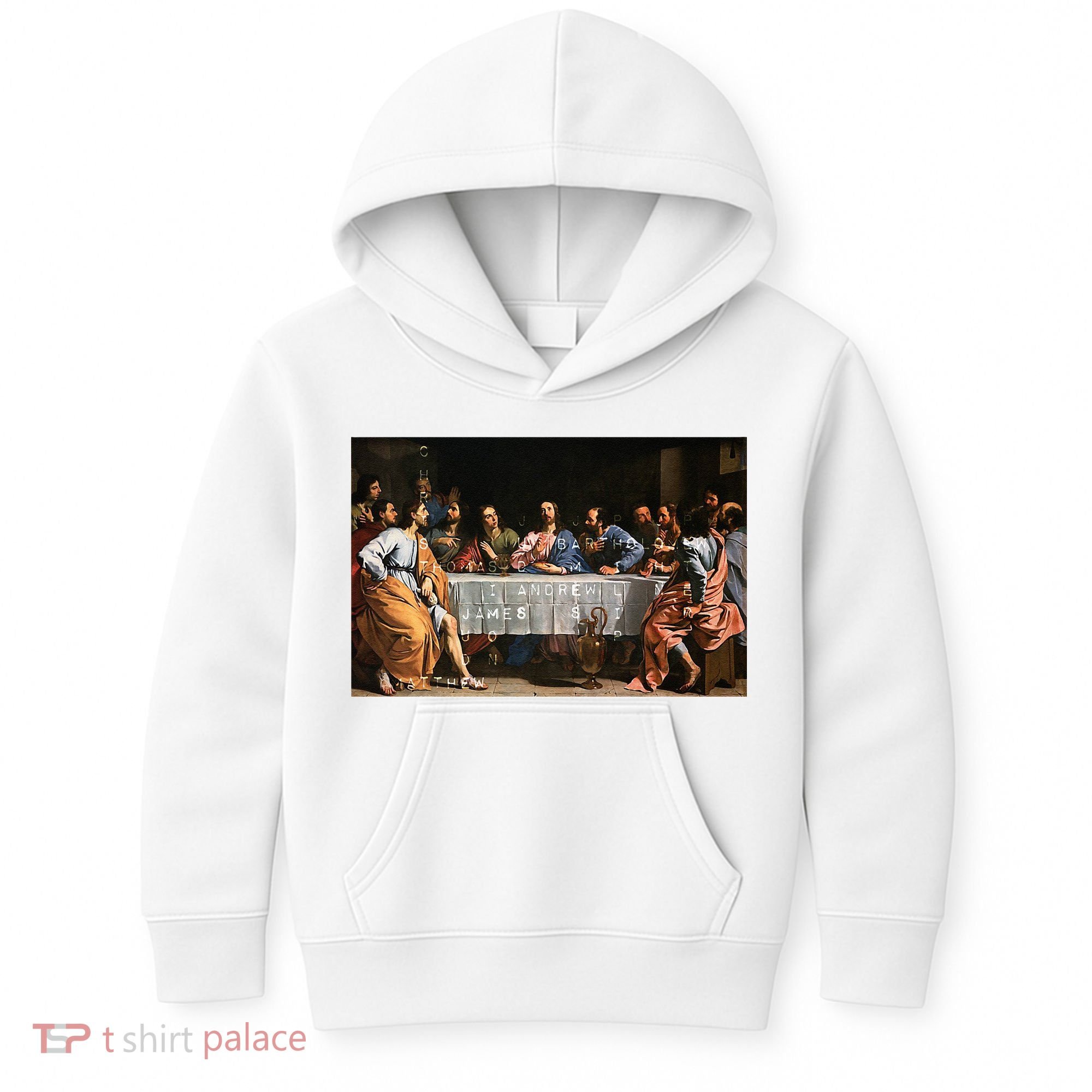 The Lord Jesus Christ With 12 Apostles On The Lords Supper Kids Hoodie