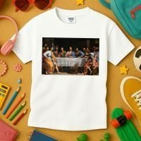 The Lord Jesus Christ With 12 Apostles On The Lords Supper Kids T-Shirt thumb 3