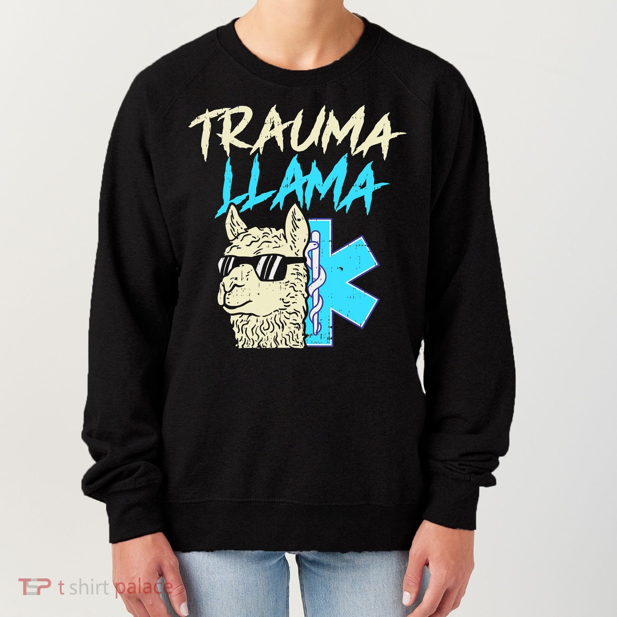 Trauma Llama K Funny Alpaca Llama Snake Women's Sweatshirt
