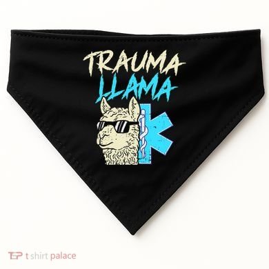 Trauma Llama K Funny Alpaca Llama Snake USA-Made Doggie Bandana