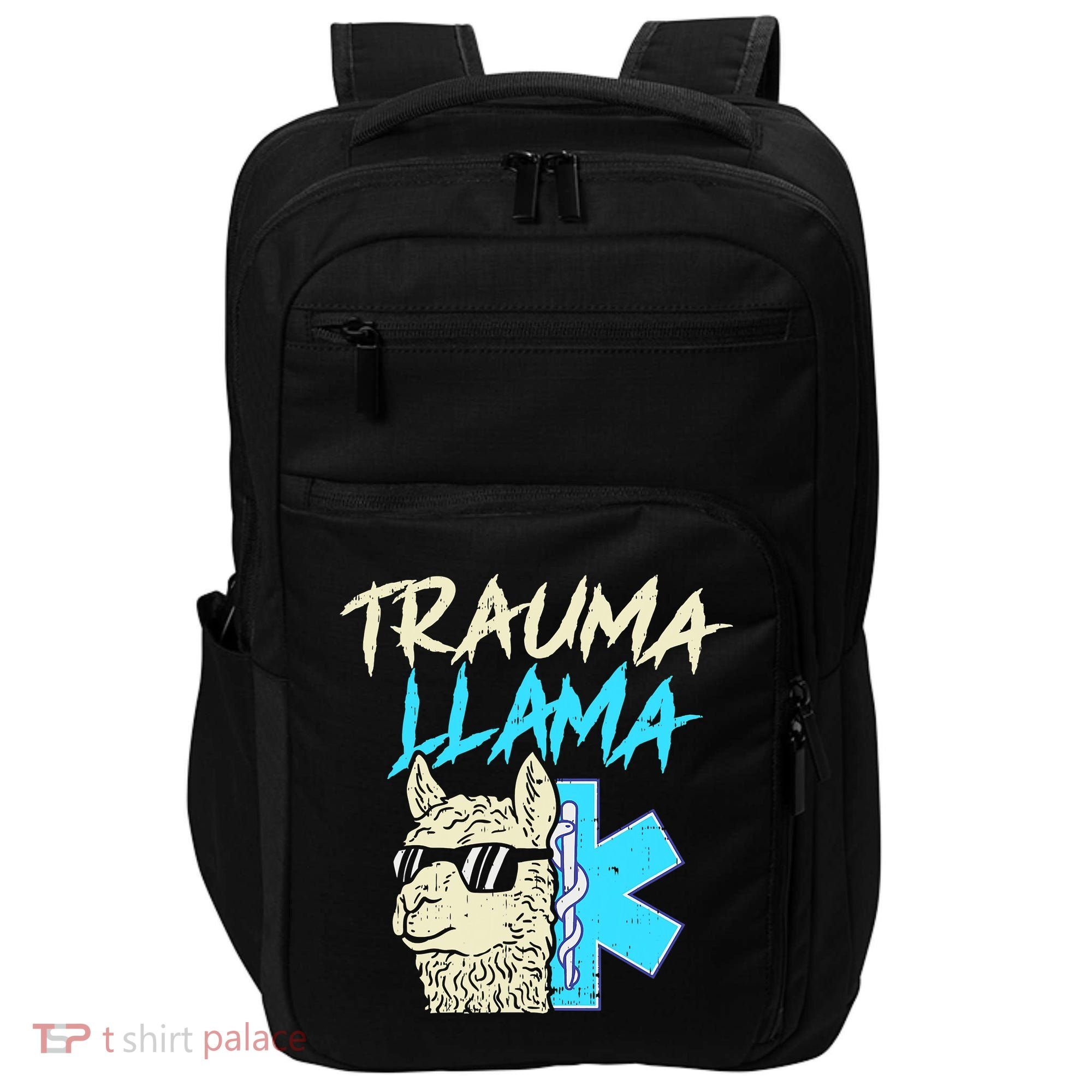 Trauma Llama K Funny Alpaca Llama Snake Impact Tech Backpack