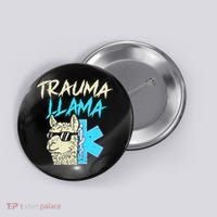 Trauma Llama K Funny Alpaca Llama Snake Button thumb 0