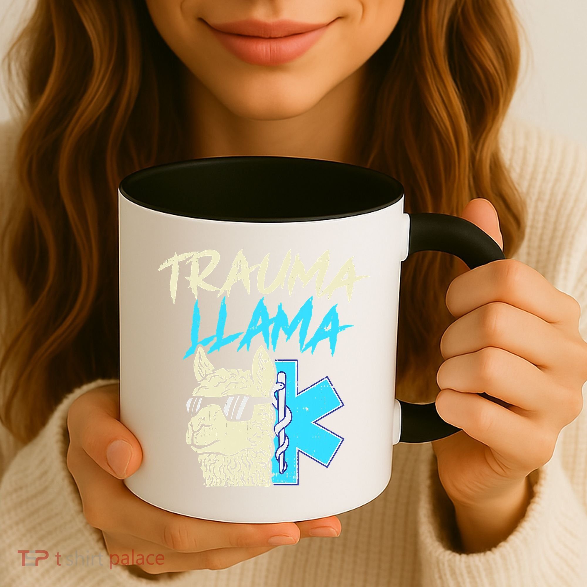 Trauma Llama K Funny Alpaca Llama Snake Coffee Mug
