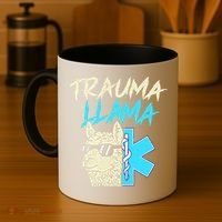 Trauma Llama K Funny Alpaca Llama Snake Coffee Mug thumb 4