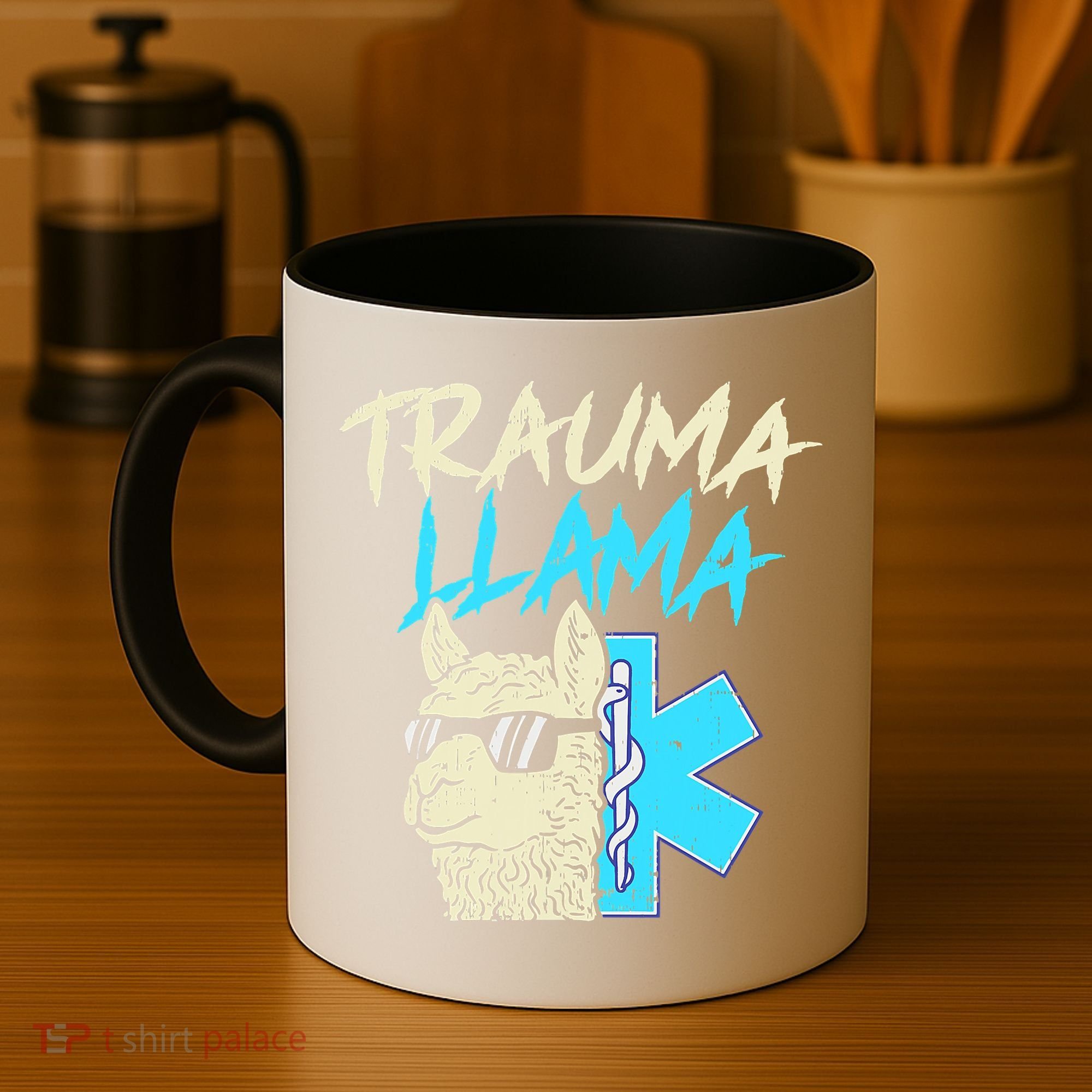 Trauma Llama K Funny Alpaca Llama Snake Coffee Mug