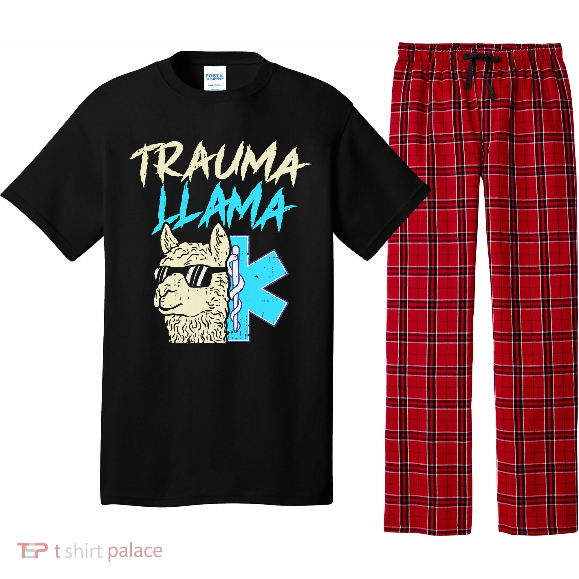 Trauma Llama K Funny Alpaca Llama Snake Pajama Set