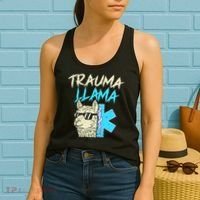 Trauma Llama K Funny Alpaca Llama Snake Women's Tank Top thumb 2