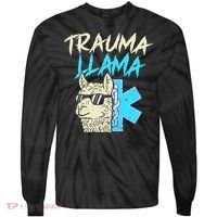 Trauma Llama K Funny Alpaca Llama Snake Tie-Dye Long Sleeve Shirt thumb 0