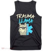 Trauma Llama K Funny Alpaca Llama Snake Tank Top thumb 0
