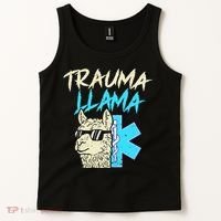 Trauma Llama K Funny Alpaca Llama Snake Tank Top thumb 2