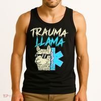 Trauma Llama K Funny Alpaca Llama Snake Tank Top thumb 3