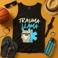 Trauma Llama K Funny Alpaca Llama Snake Tank Top thumb 4