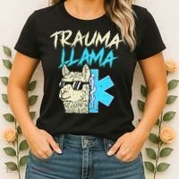 Trauma Llama K Funny Alpaca Llama Snake Women's T-Shirt thumb 2