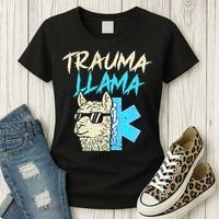 Trauma Llama K Funny Alpaca Llama Snake Women's T-Shirt thumb 3