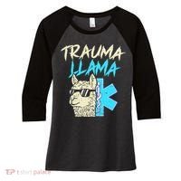 Trauma Llama K Funny Alpaca Llama Snake Women's Tri-Blend 3/4-Sleeve Raglan Shirt thumb 0