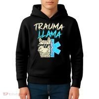 Trauma Llama K Funny Alpaca Llama Snake Kids Hoodie thumb 4