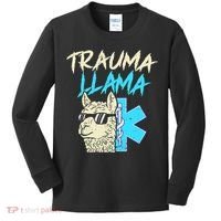 Trauma Llama K Funny Alpaca Llama Snake Kids Long Sleeve Shirt thumb 0