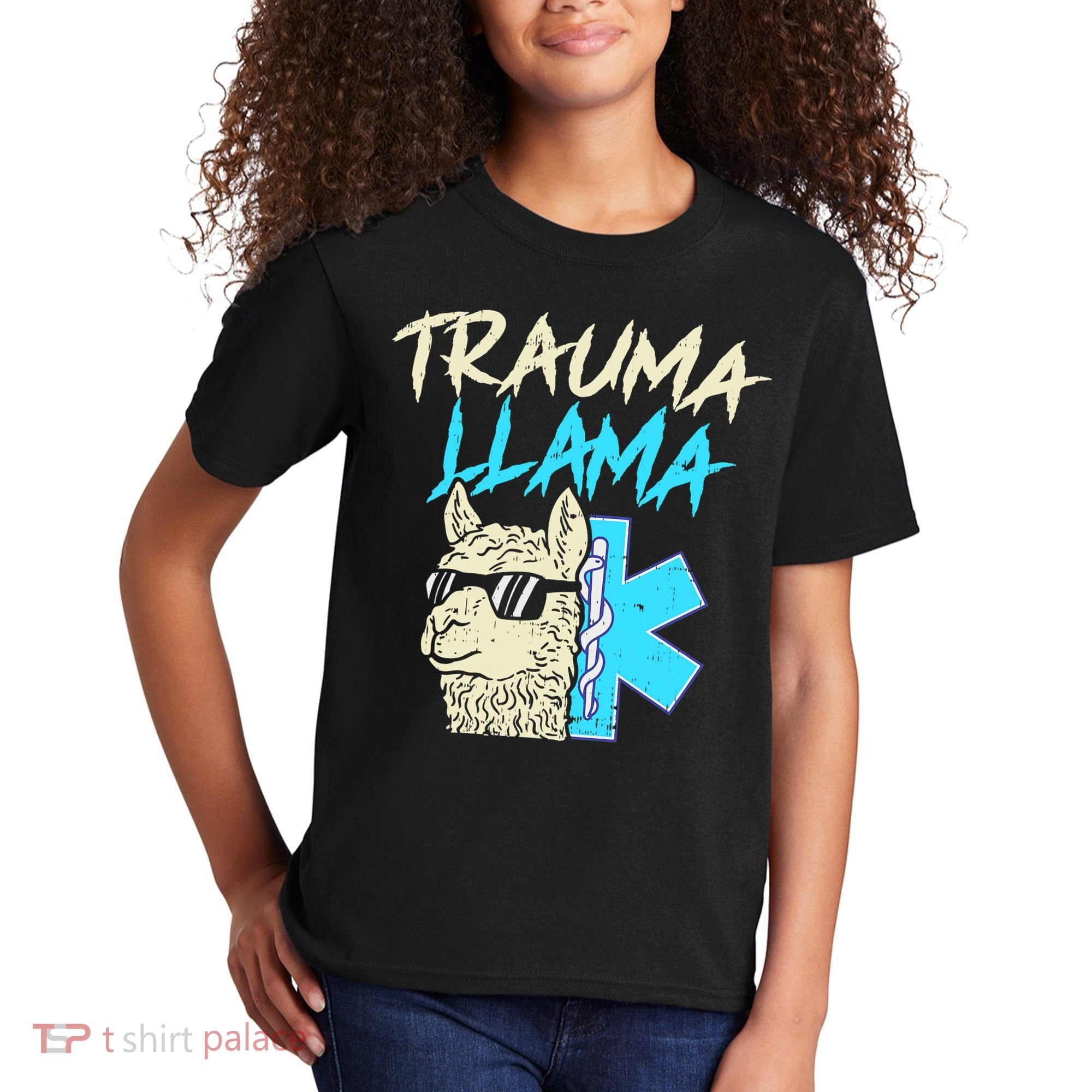Trauma Llama K Funny Alpaca Llama Snake Kids T-Shirt
