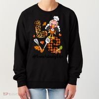 Thanksgiving Love Lunch Lady Turkey Fall Women's Sweatshirt thumb 0