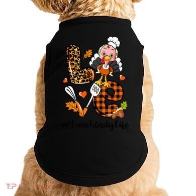 Thanksgiving Love Lunch Lady Turkey Fall Doggie Tank