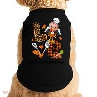 Thanksgiving Love Lunch Lady Turkey Fall Doggie Tank thumb 0