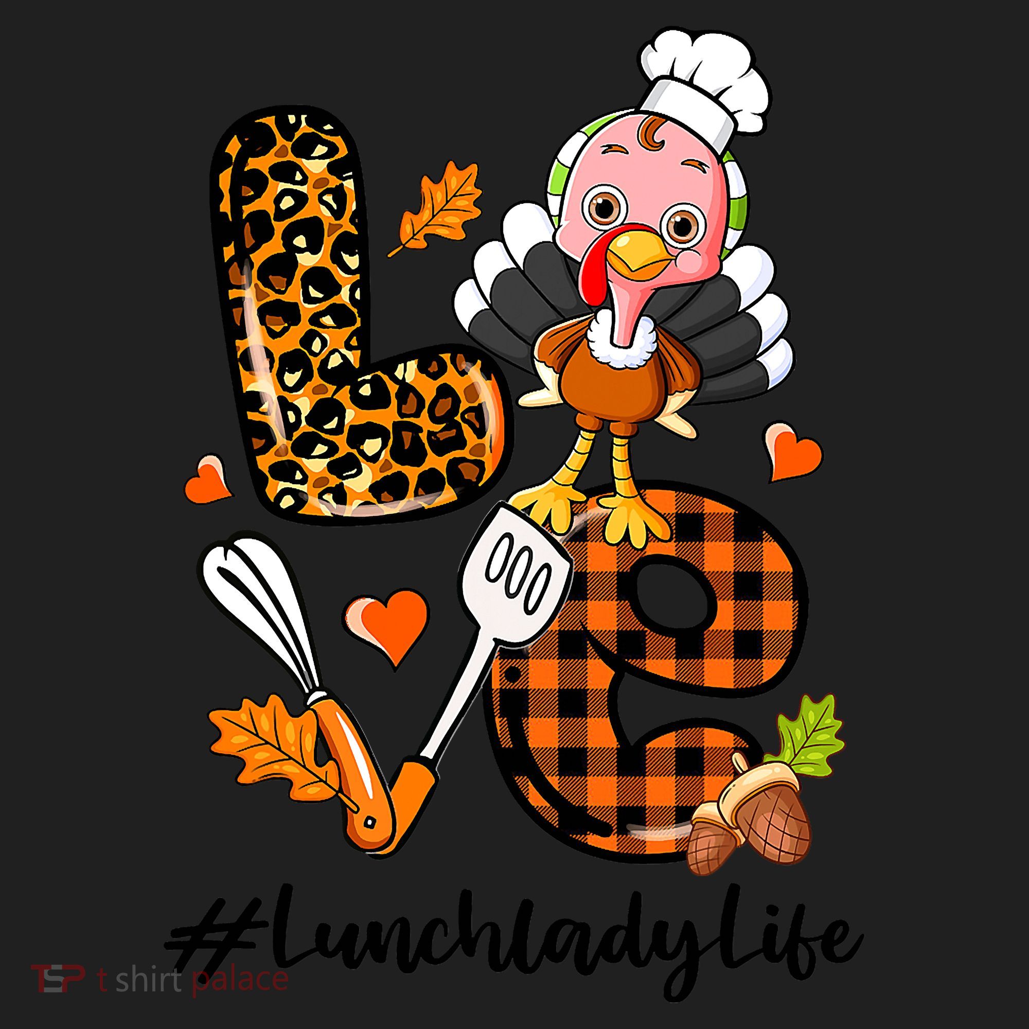 Thanksgiving Love Lunch Lady Turkey Fall Beanie