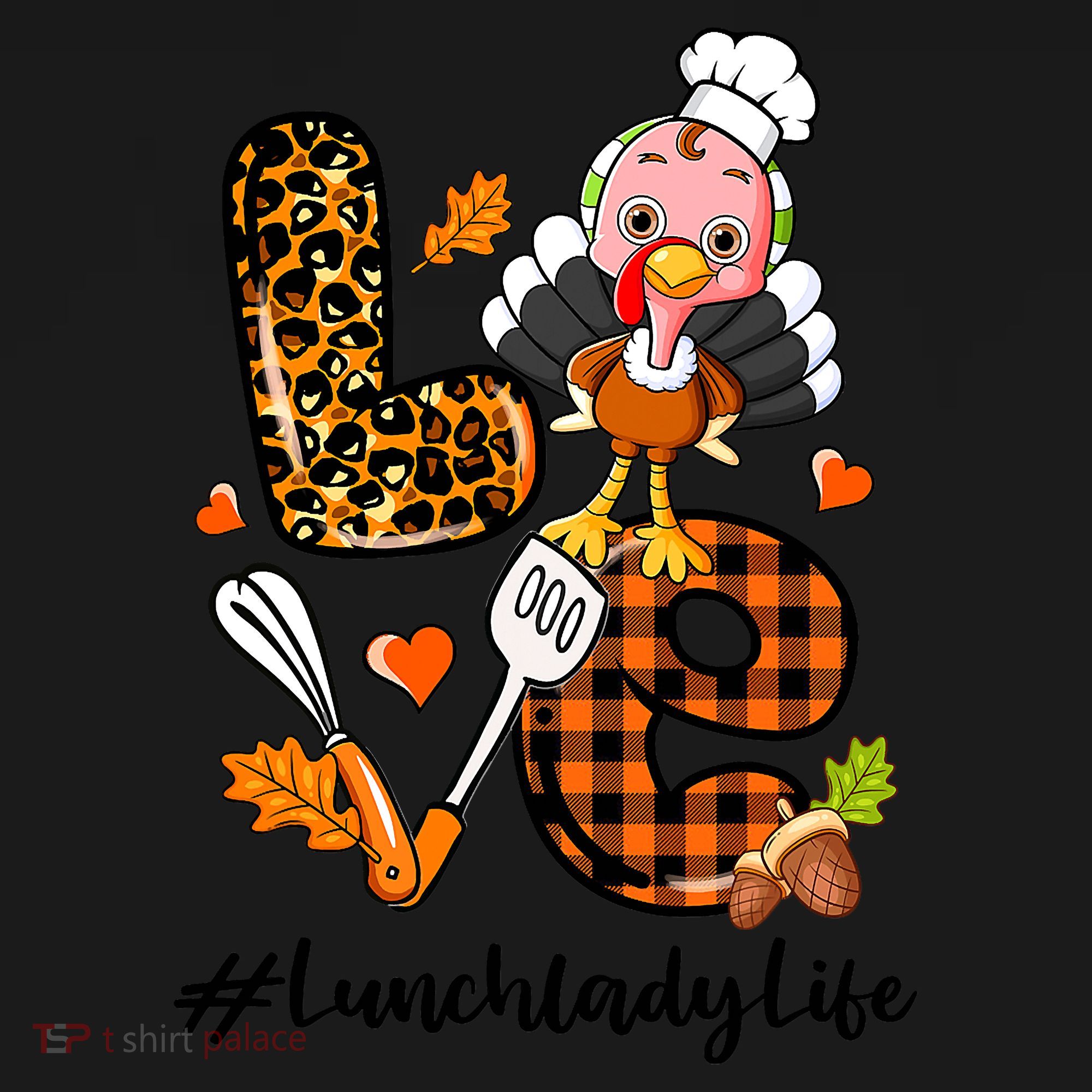 Thanksgiving Love Lunch Lady Turkey Fall Polo