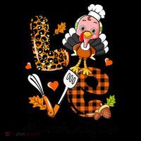 Thanksgiving Love Lunch Lady Turkey Fall Women's Hoodie thumb 2