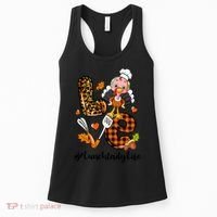 Thanksgiving Love Lunch Lady Turkey Fall Women's Tank Top thumb 0