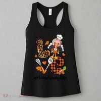 Thanksgiving Love Lunch Lady Turkey Fall Women's Tank Top thumb 3