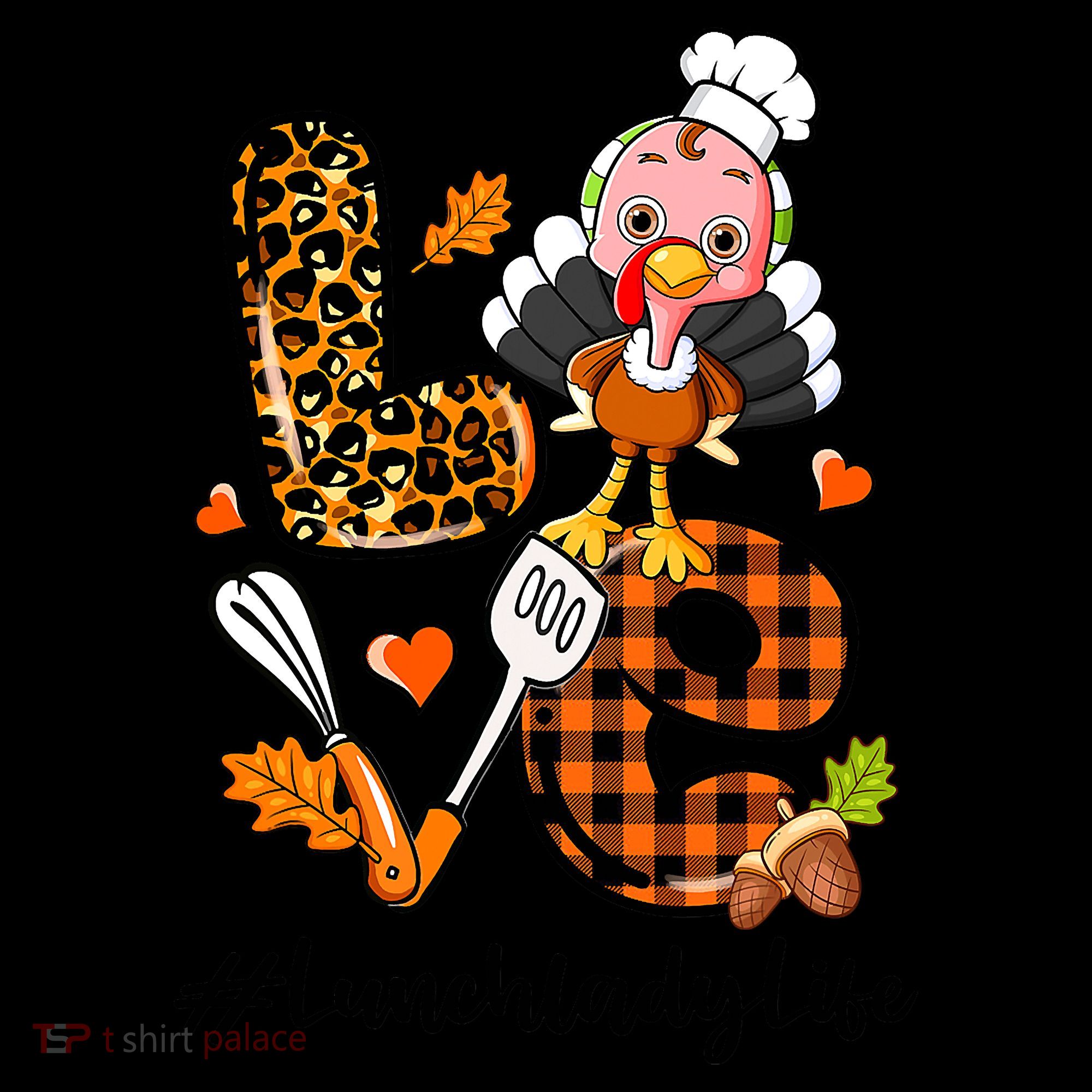 Thanksgiving Love Lunch Lady Turkey Fall Women's Tank Top