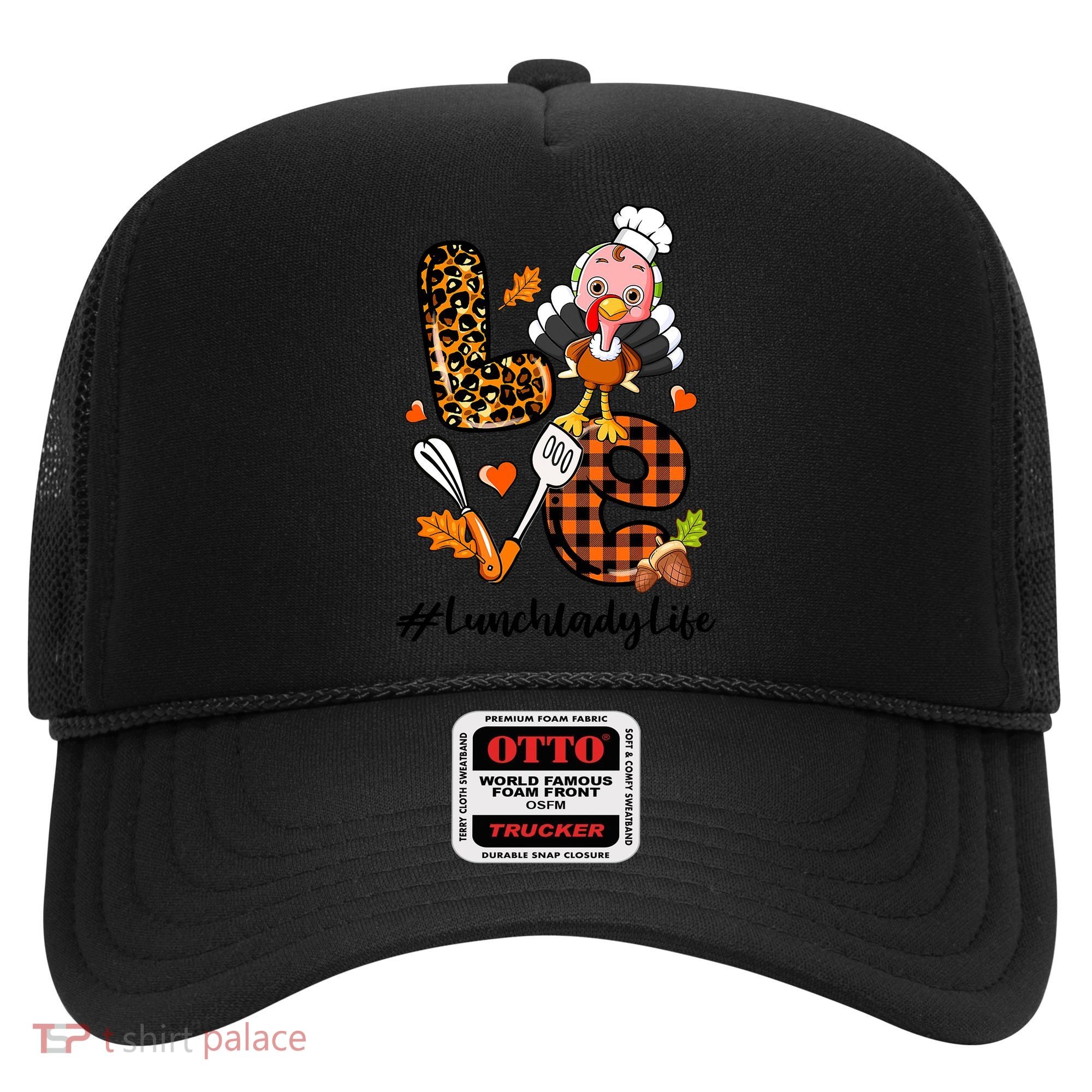 Thanksgiving Love Lunch Lady Turkey Fall Hat
