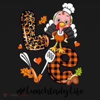 Thanksgiving Love Lunch Lady Turkey Fall Visor thumb 3