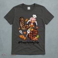Thanksgiving Love Lunch Lady Turkey Fall T-Shirt thumb 5