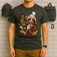 Thanksgiving Love Lunch Lady Turkey Fall T-Shirt thumb 6