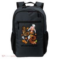 Thanksgiving Love Lunch Lady Turkey Fall Backpack thumb 0