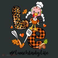 Thanksgiving Love Lunch Lady Turkey Fall Mousepad thumb 1
